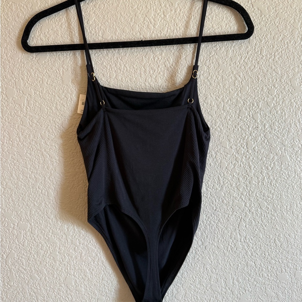 Anthropologie Black Renna Seamless Square neck Bodysuit NWT S/M - Picture 9 of 9